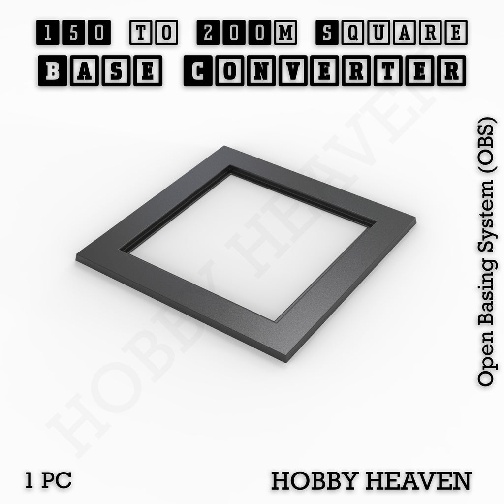 Square to Square Bases Size Converters 3d Print Full Range