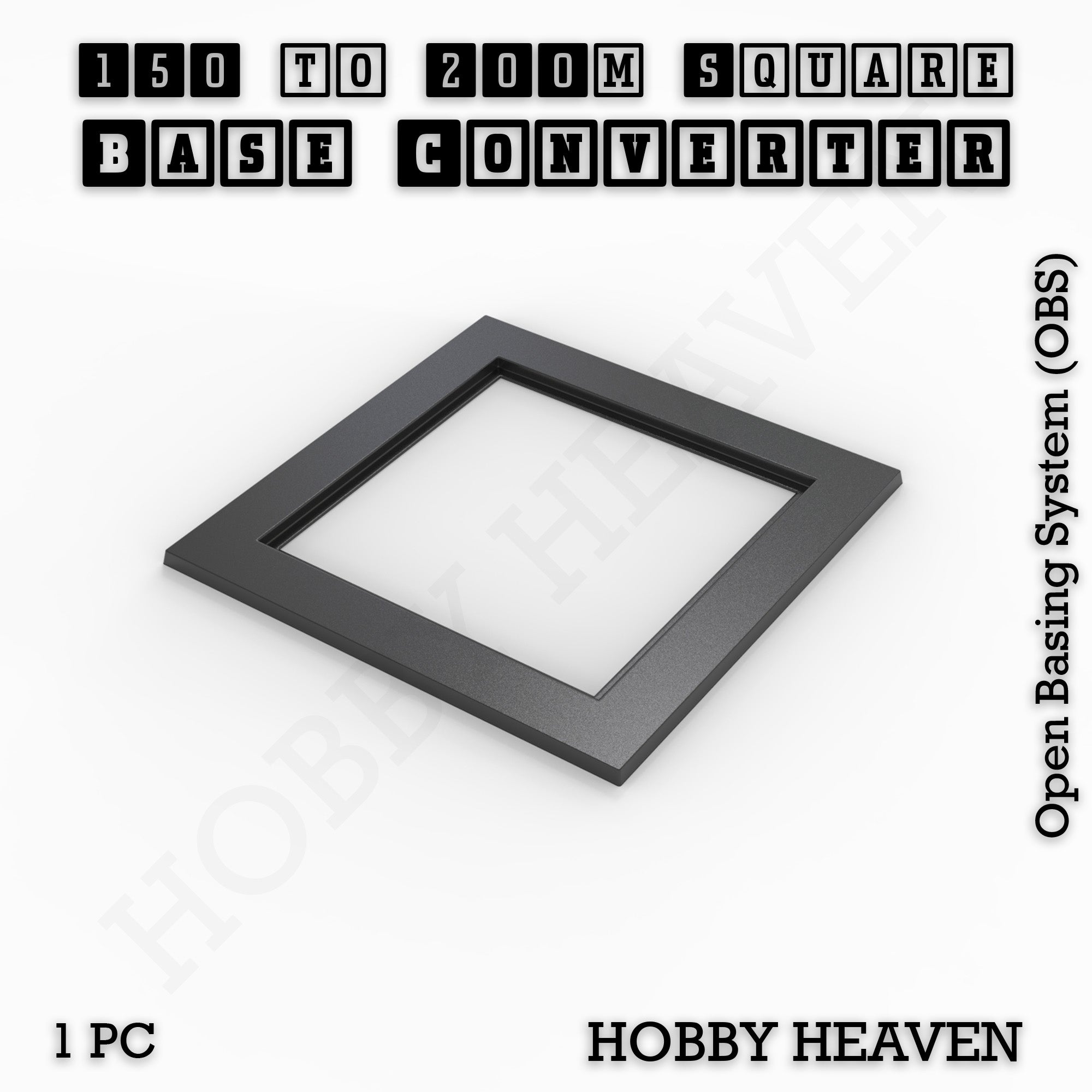 Square to Square Bases Size Converters 3d Print Full Range