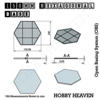 Hexagonal Bases 10mm to 200mm 3d Print Full Range Tabletop Games
