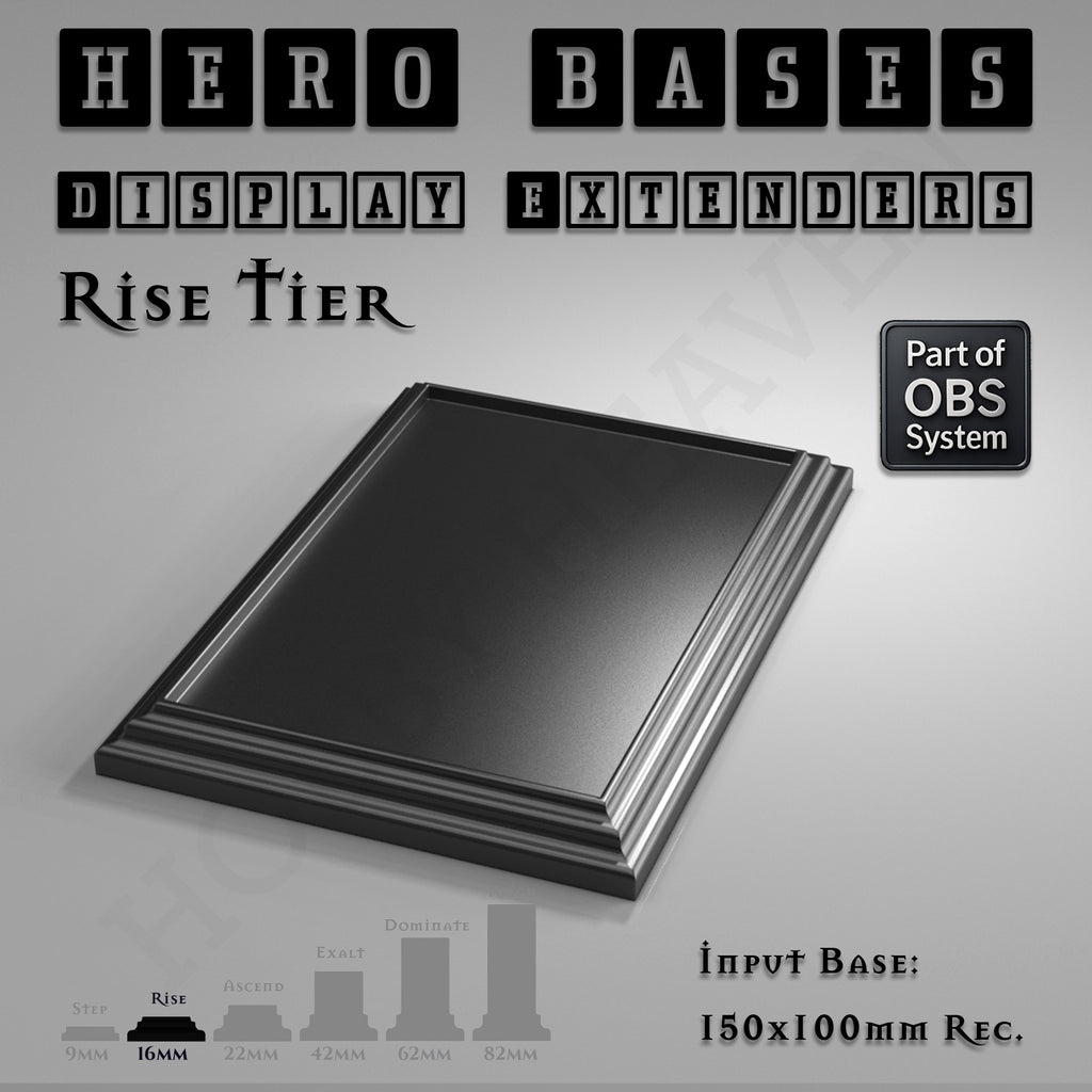 Hero Bases Display Extenders | Squares and Rectangles | Convert Gaming Bases to Display Bases & Plinths