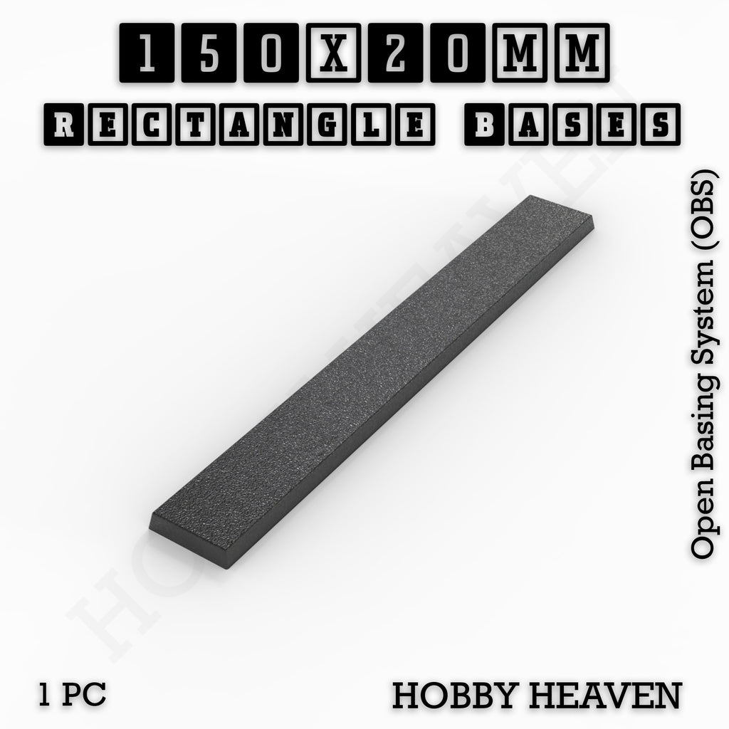 Rectangle Bases Range Sizes - 125x50mm to 200x175mm Large Sizes 3d Print Full Range Tabletop Games