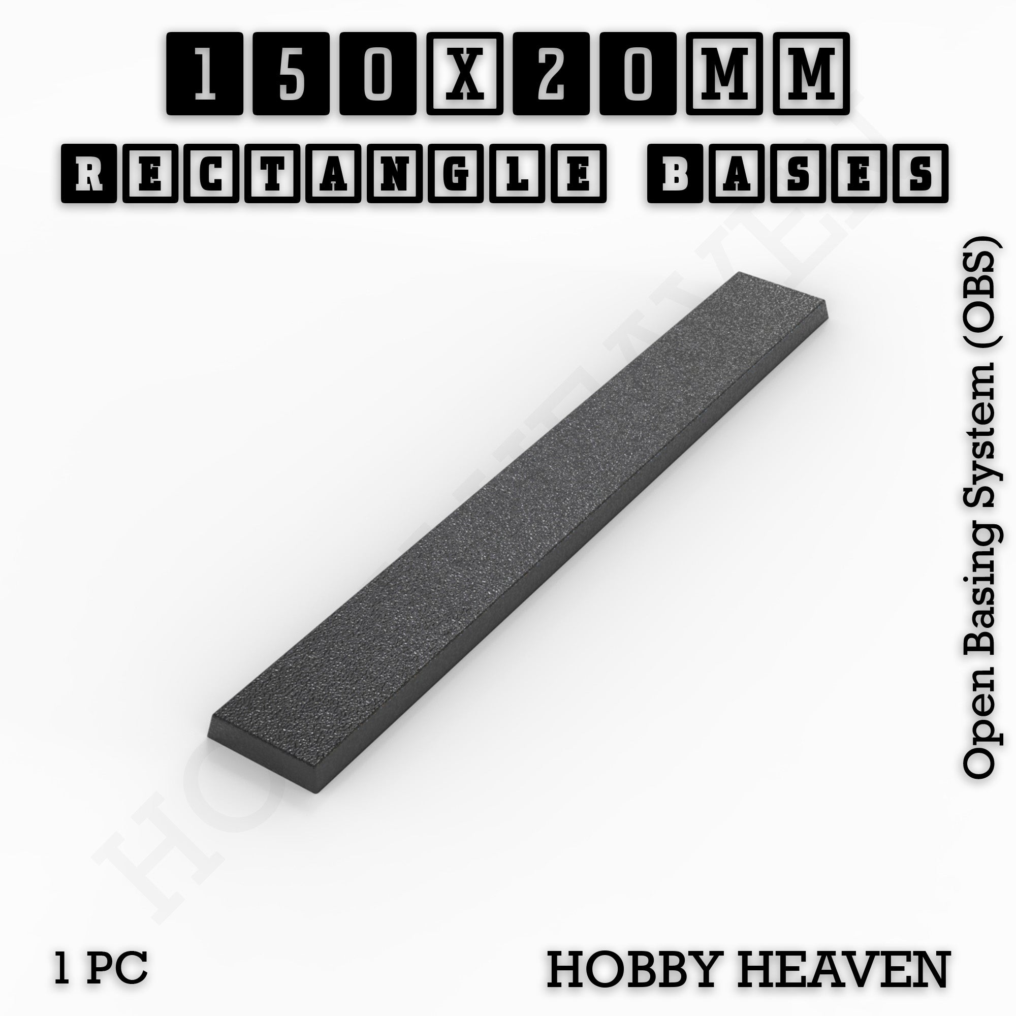 Rectangle Bases Range Sizes - 125x50mm to 200x175mm Large Sizes 3d Print Full Range Tabletop Games