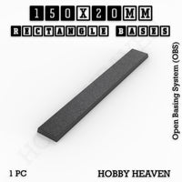 Rectangle Bases Range Sizes - 125x50mm to 200x175mm Large Sizes 3d Print Full Range Tabletop Games
