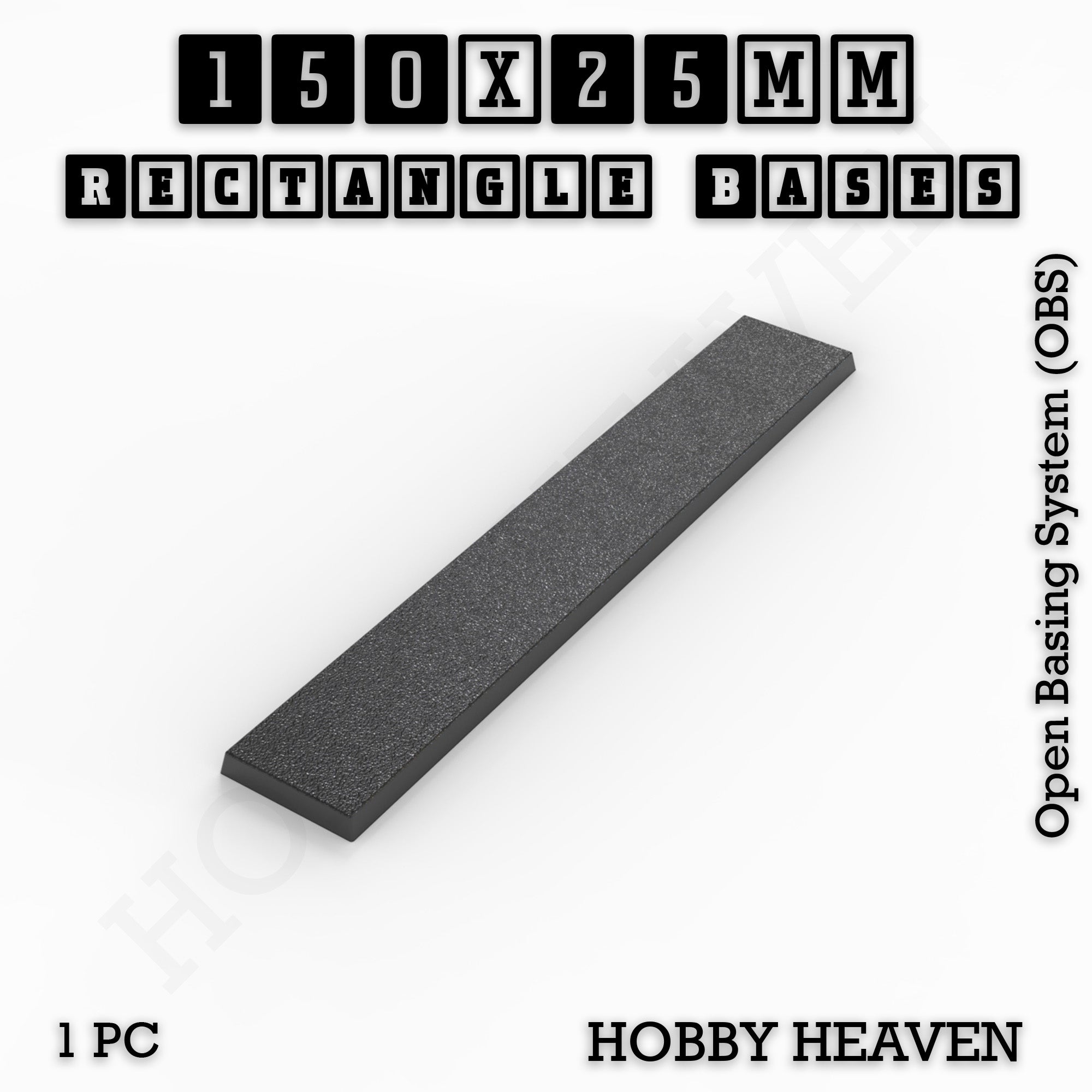 Rectangle Bases Range Sizes - 125x50mm to 200x175mm Large Sizes 3d Print Full Range Tabletop Games