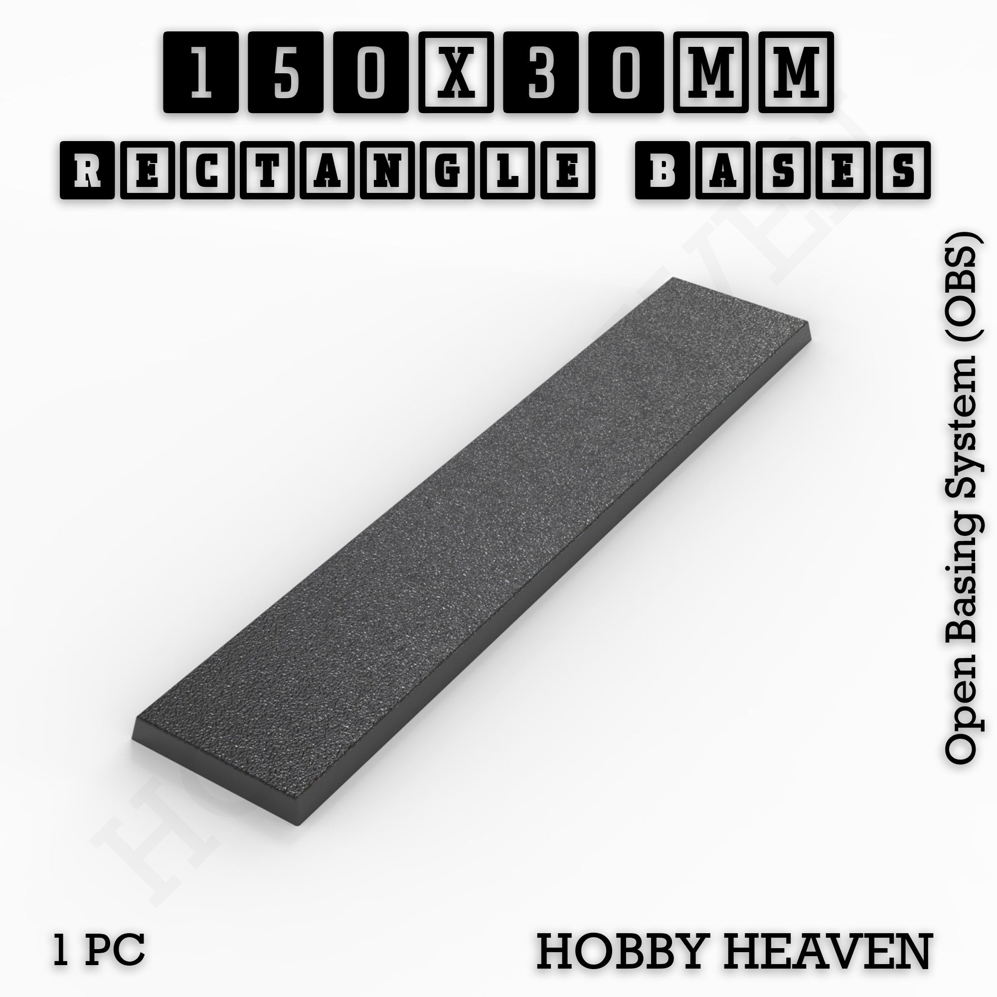 Rectangle Bases Range Sizes - 125x50mm to 200x175mm Large Sizes 3d Print Full Range Tabletop Games