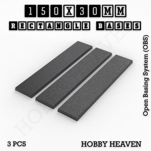 Rectangle Bases Range Sizes - 125x50mm to 200x175mm Large Sizes 3d Print Full Range Tabletop Games
