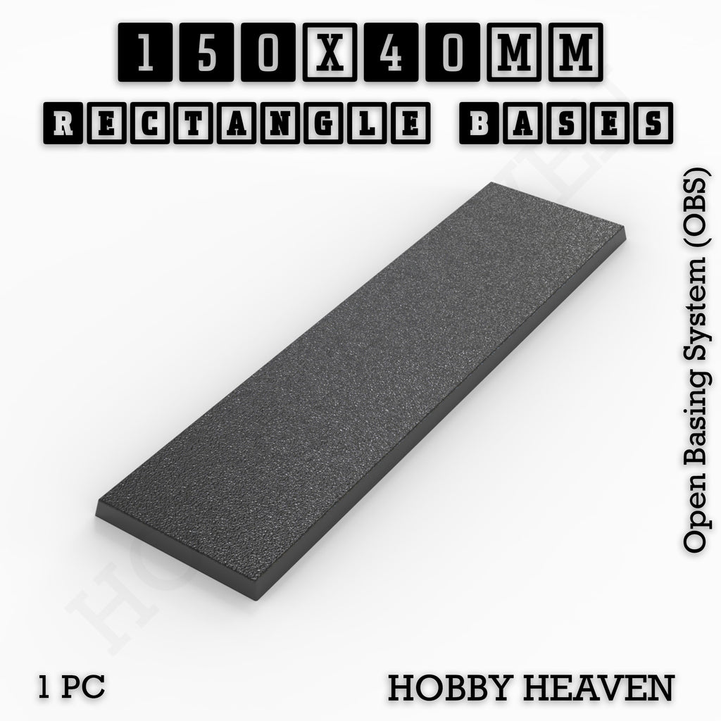 Rectangle Bases Range Sizes - 125x50mm to 200x175mm Large Sizes 3d Print Full Range Tabletop Games