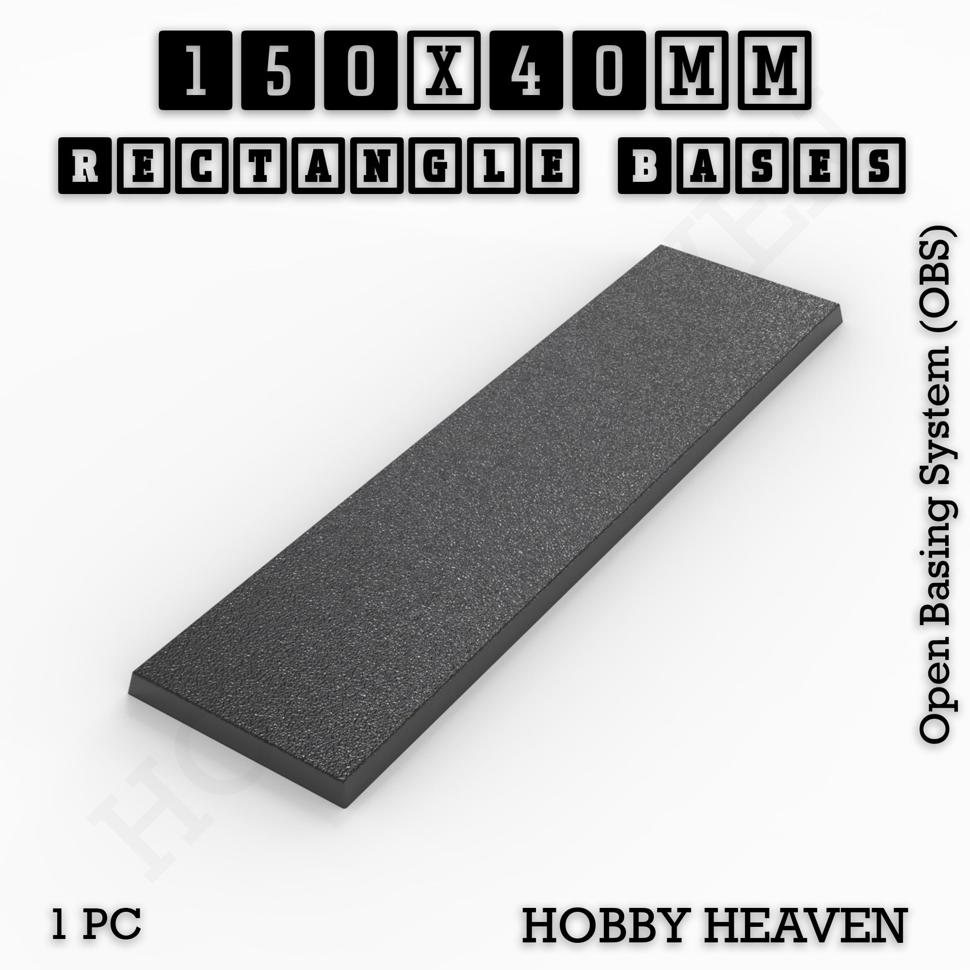 Rectangle Bases Range Sizes - 125x50mm to 200x175mm Large Sizes 3d Print Full Range Tabletop Games