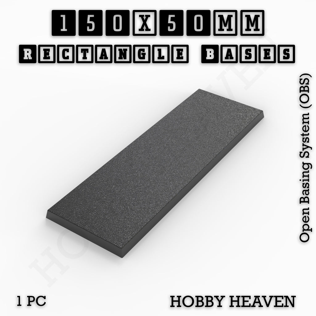 Rectangle Bases Range Sizes - 125x50mm to 200x175mm Large Sizes 3d Print Full Range Tabletop Games