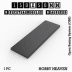 Rectangle Bases Range Sizes - 125x50mm to 200x175mm Large Sizes 3d Print Full Range Tabletop Games