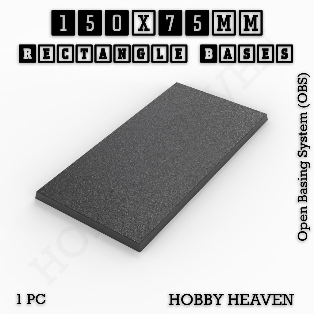 Rectangle Bases Range Sizes - 125x50mm to 200x175mm Large Sizes 3d Print Full Range Tabletop Games