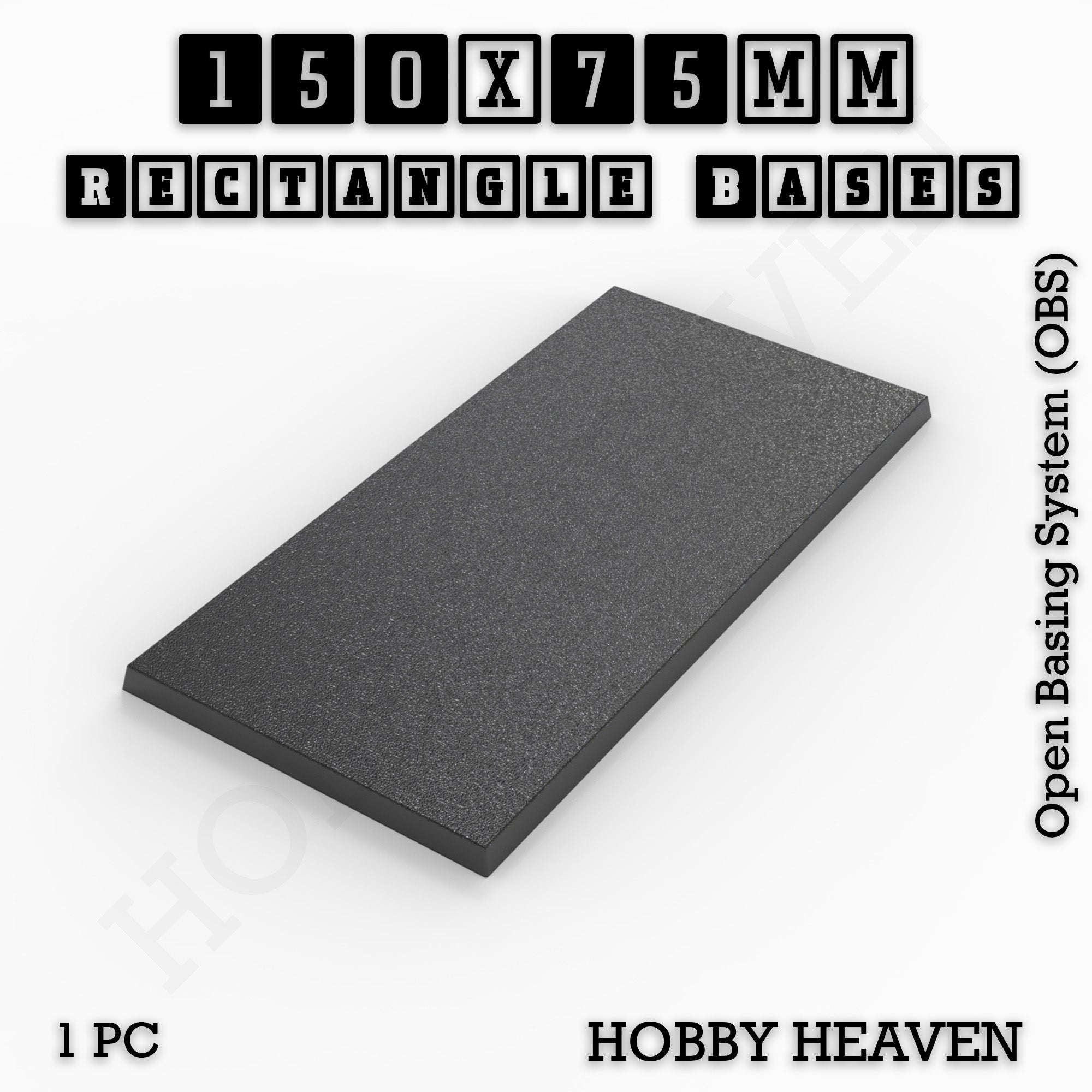 Rectangle Bases Range Sizes - 125x50mm to 200x175mm Large Sizes 3d Print Full Range Tabletop Games