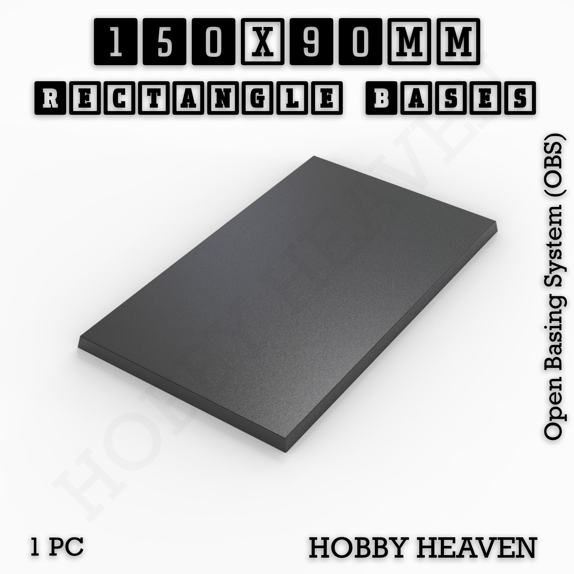 Rectangle Bases Range Sizes - 125x50mm to 200x175mm Large Sizes 3d Print Full Range Tabletop Games