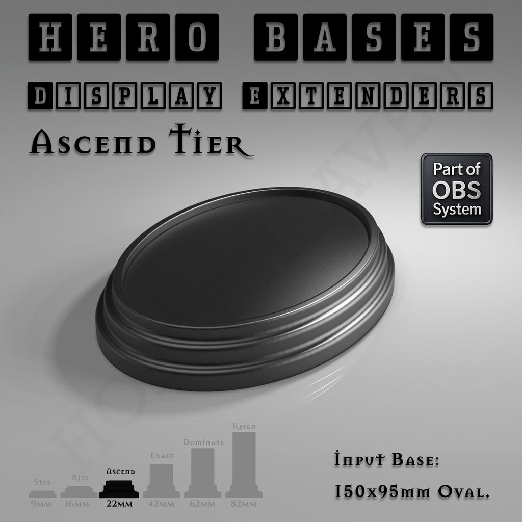 Hero Bases Display Extenders | Round and Ovals | Convert Gaming Bases to Display Bases & Plinths