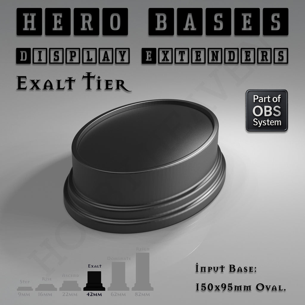 Hero Bases Display Extenders | Round and Ovals | Convert Gaming Bases to Display Bases & Plinths