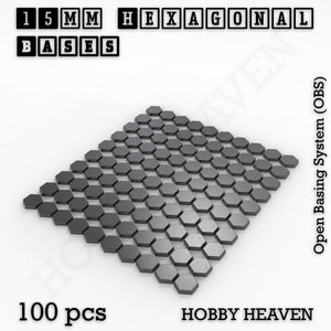 Hexagonal Bases 10mm to 200mm 3d Print Full Range Tabletop Games