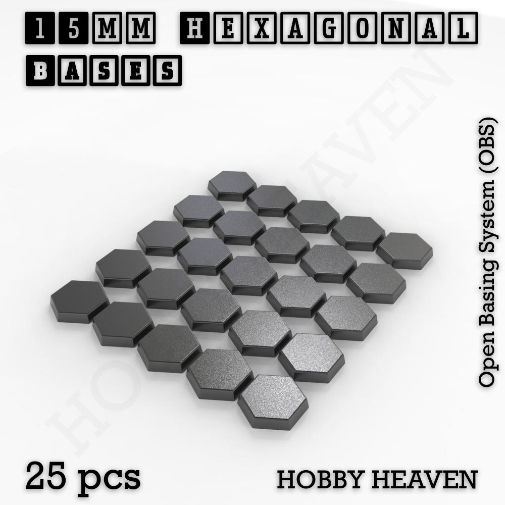 Hexagonal Bases 10mm to 200mm 3d Print Full Range Tabletop Games
