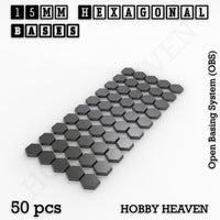 Hexagonal Bases 10mm to 200mm 3d Print Full Range Tabletop Games
