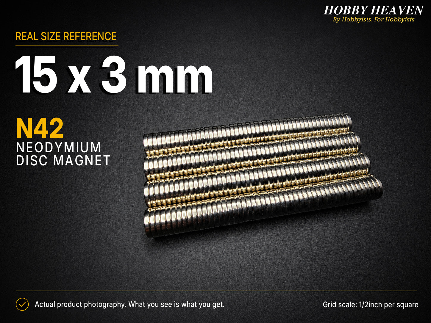 15mm x 3mm N42 Neodymium Disc Magnets