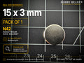 15mm x 3mm N42 Neodymium Disc Magnets