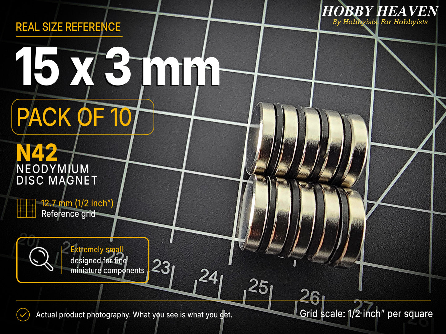 15mm x 3mm N42 Neodymium Disc Magnets