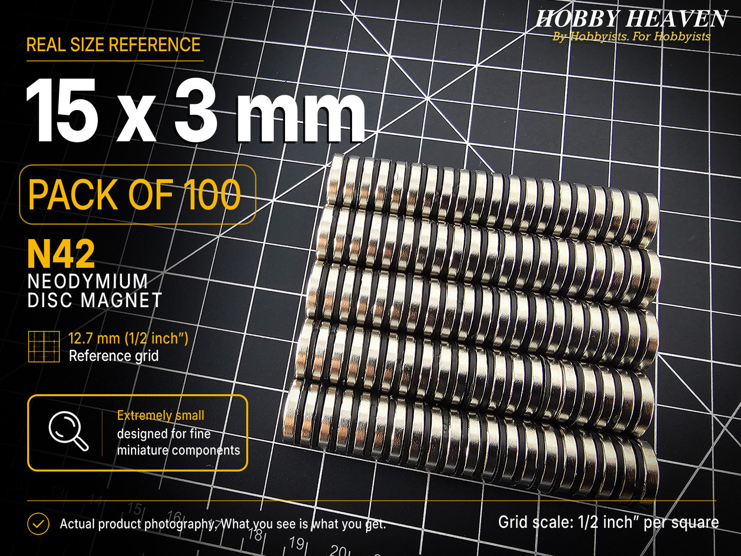 15mm x 3mm N42 Neodymium Disc Magnets