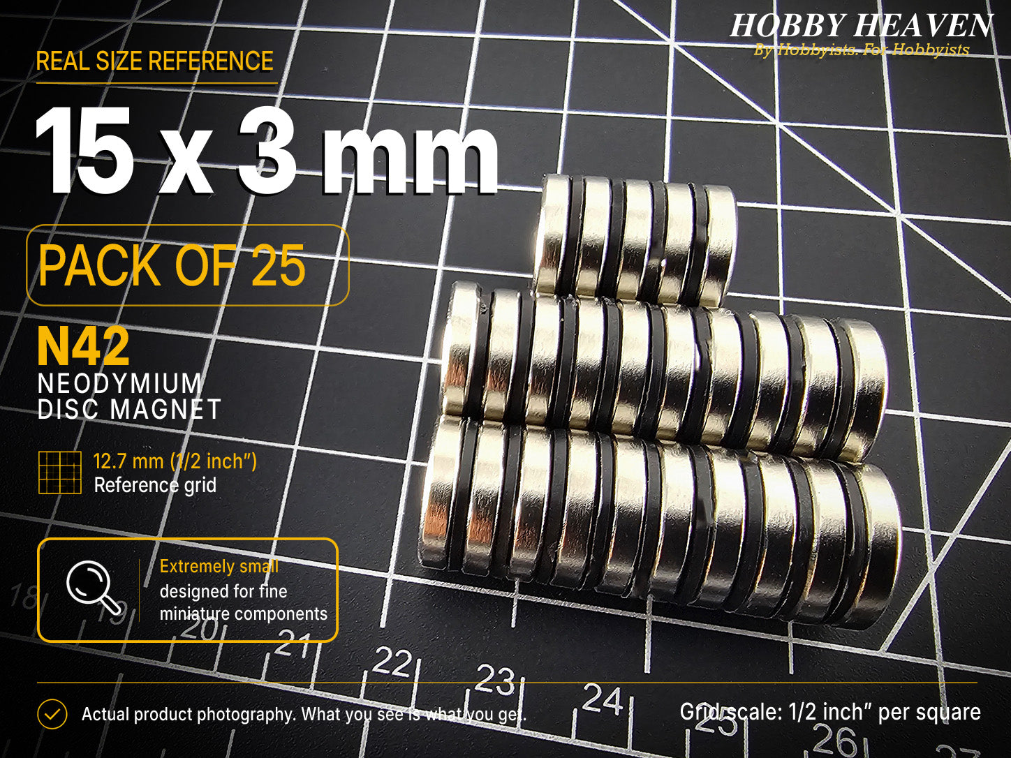 15mm x 3mm N42 Neodymium Disc Magnets
