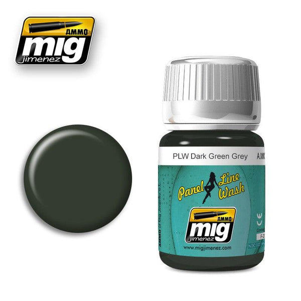 AMMO By MIG Dark Green Grey Panel Line Wash MIG1608 - Hobby Heaven