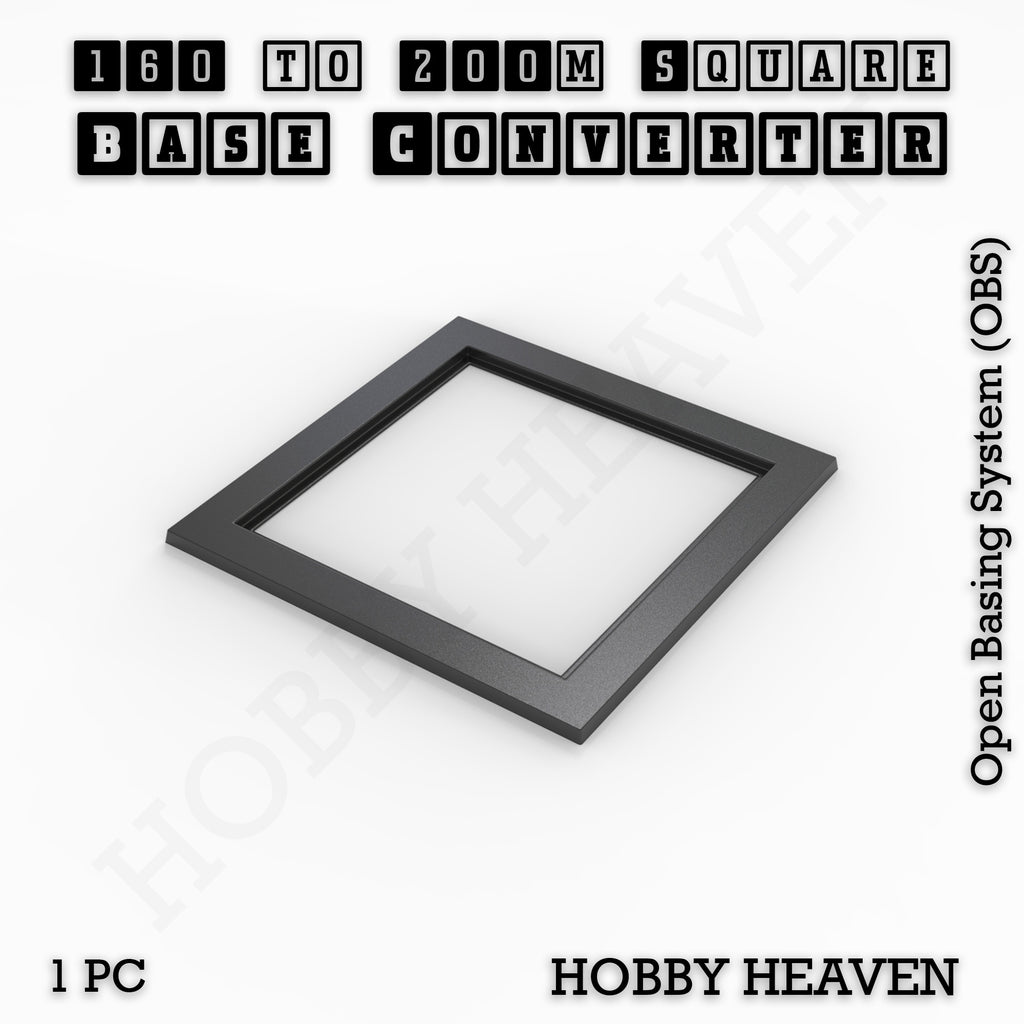 Square to Square Bases Size Converters 3d Print Full Range