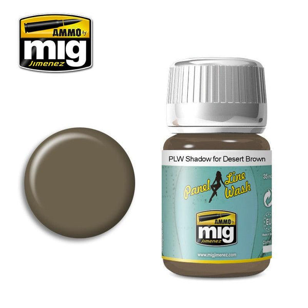 AMMO By MIG Shadow For Desert Brown Panel Line Wash MIG1621 - Hobby Heaven