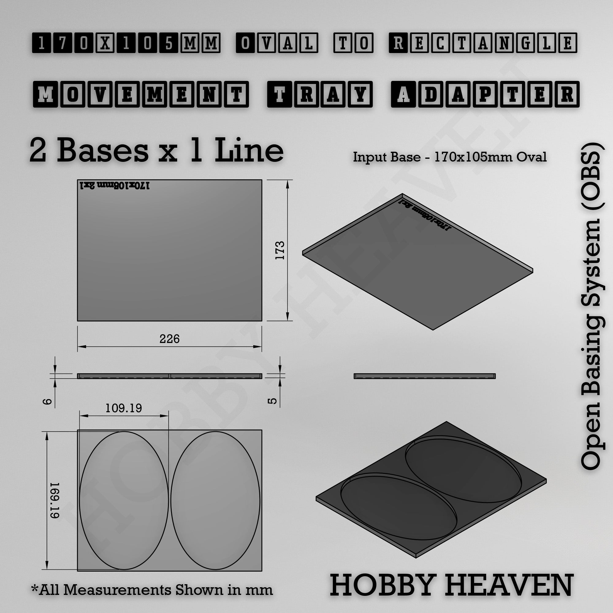 Oval to Rectangle Movement Tray Adapters