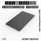 Rectangle Bases Range Sizes - 125x50mm to 200x175mm Large Sizes 3d Print Full Range Tabletop Games