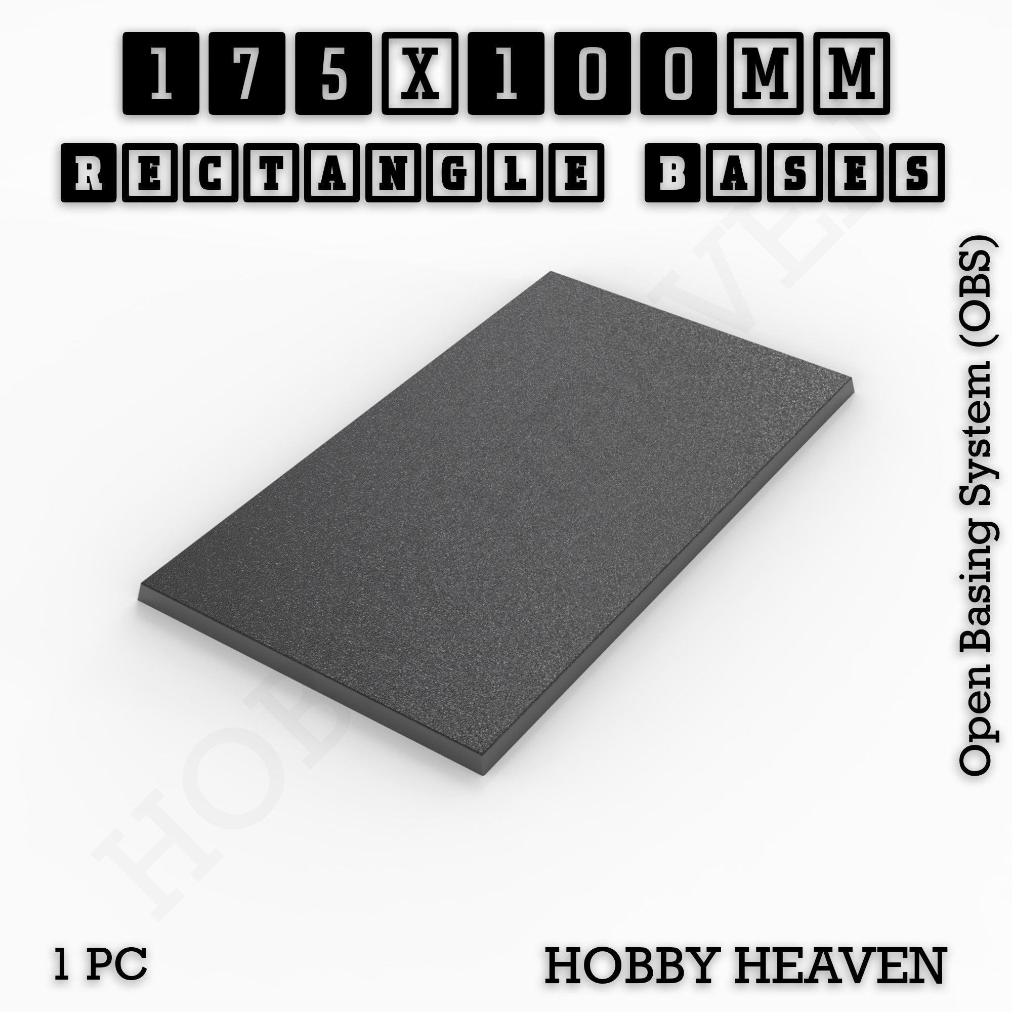 Rectangle Bases Range Sizes - 125x50mm to 200x175mm Large Sizes 3d Print Full Range Tabletop Games