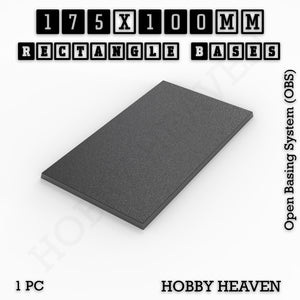 Rectangle Bases Range Sizes - 125x50mm to 200x175mm Large Sizes 3d Print Full Range Tabletop Games