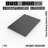 Rectangle Bases Range Sizes - 125x50mm to 200x175mm Large Sizes 3d Print Full Range Tabletop Games

