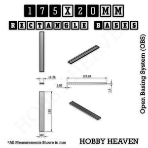 Rectangle Bases Range Sizes - 125x50mm to 200x175mm Large Sizes 3d Print Full Range Tabletop Games
