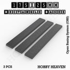 Rectangle Bases Range Sizes - 125x50mm to 200x175mm Large Sizes 3d Print Full Range Tabletop Games