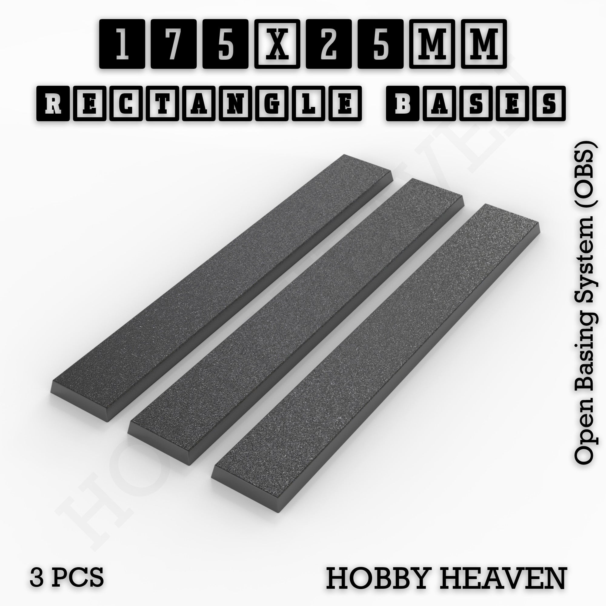 Rectangle Bases Range Sizes - 125x50mm to 200x175mm Large Sizes 3d Print Full Range Tabletop Games