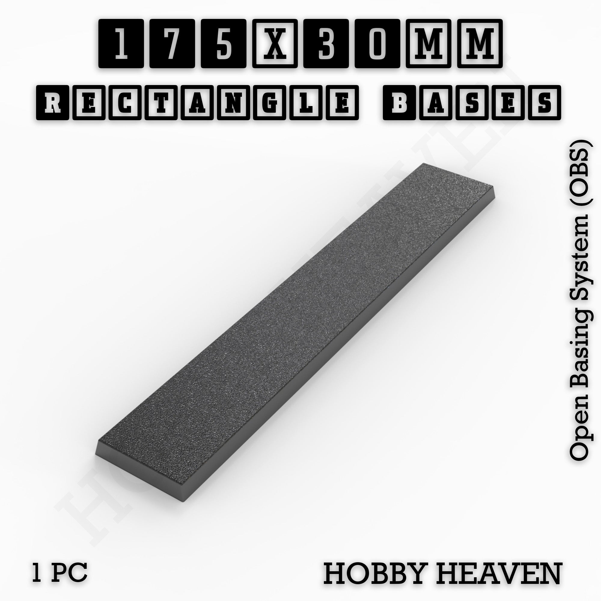 Rectangle Bases Range Sizes - 125x50mm to 200x175mm Large Sizes 3d Print Full Range Tabletop Games