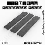 Rectangle Bases Range Sizes - 125x50mm to 200x175mm Large Sizes 3d Print Full Range Tabletop Games