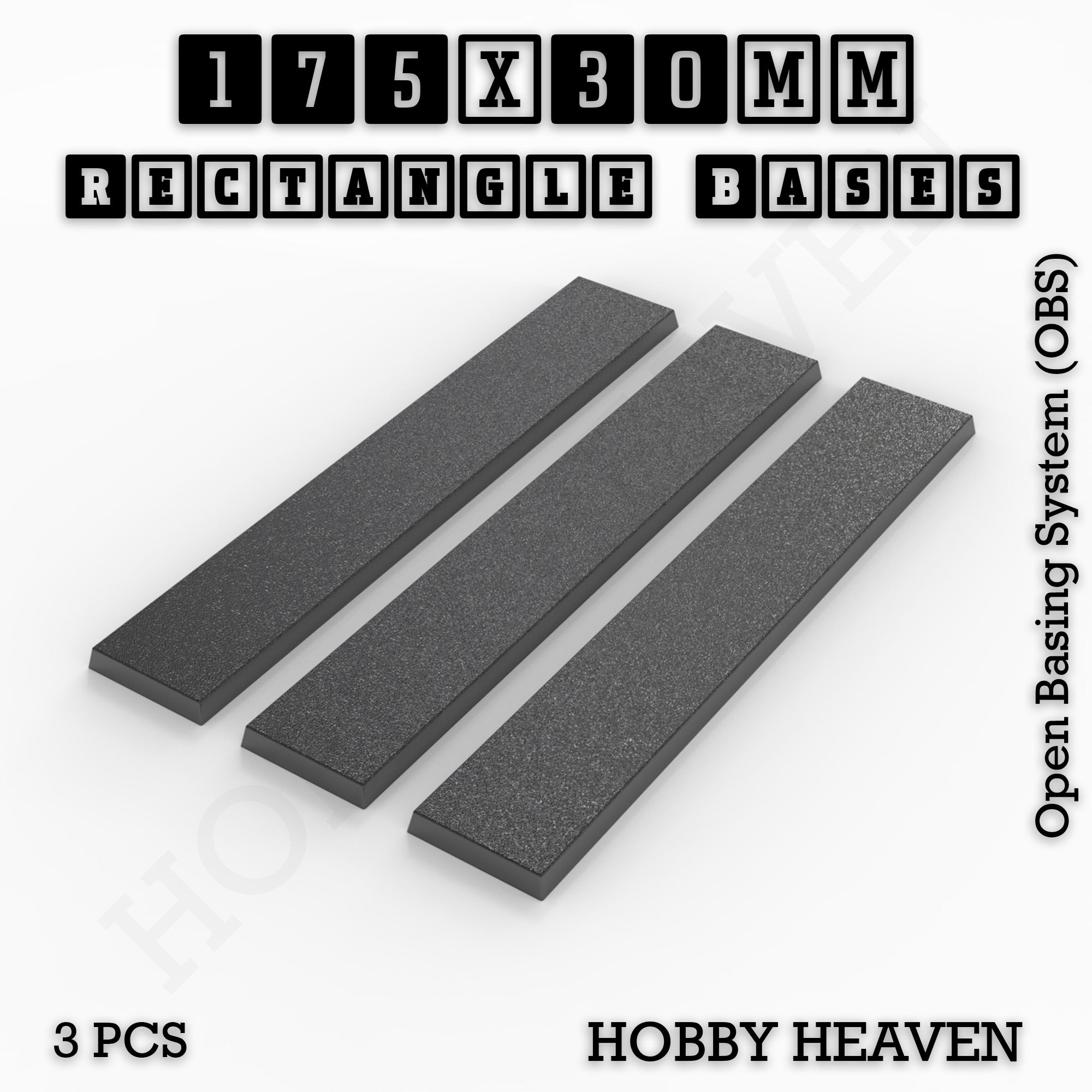 Rectangle Bases Range Sizes - 125x50mm to 200x175mm Large Sizes 3d Print Full Range Tabletop Games