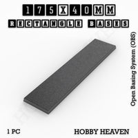 Rectangle Bases Range Sizes - 125x50mm to 200x175mm Large Sizes 3d Print Full Range Tabletop Games
