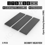 Rectangle Bases Range Sizes - 125x50mm to 200x175mm Large Sizes 3d Print Full Range Tabletop Games