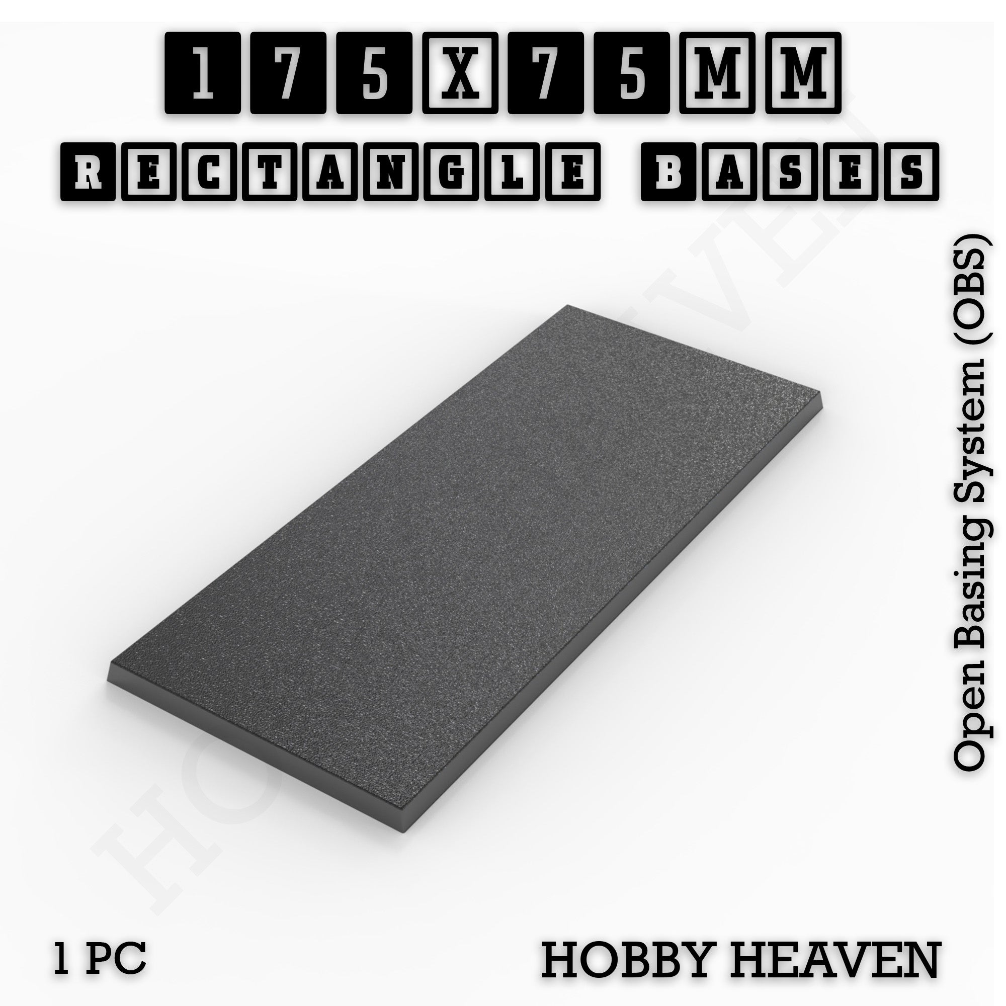 Rectangle Bases Range Sizes - 125x50mm to 200x175mm Large Sizes 3d Print Full Range Tabletop Games