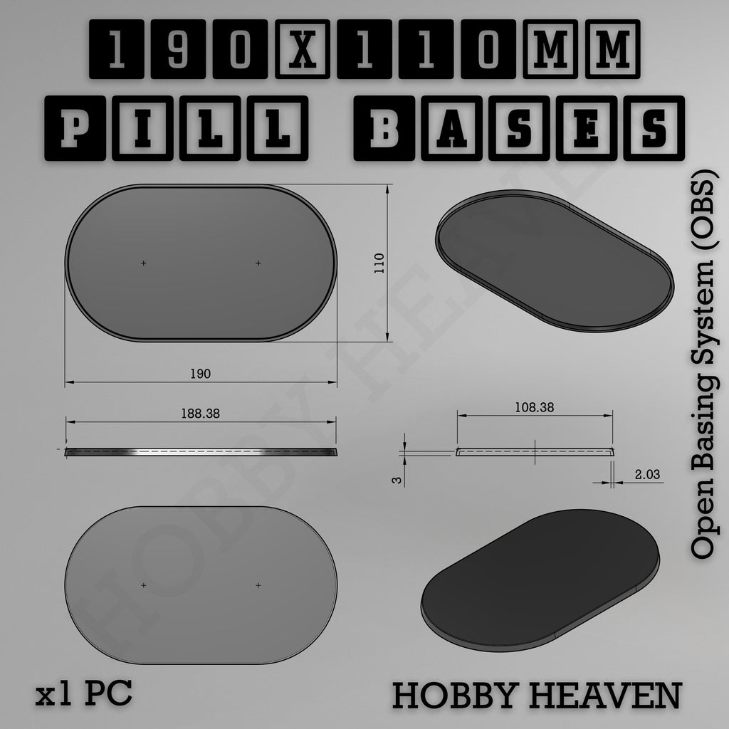 Pill Bases Range - 3d Print Full Range Tabletop Games