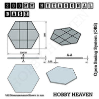 Hexagonal Bases 10mm to 200mm 3d Print Full Range Tabletop Games
