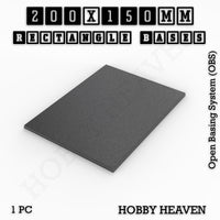 Rectangle Bases Range Sizes - 125x50mm to 200x175mm Large Sizes 3d Print Full Range Tabletop Games
