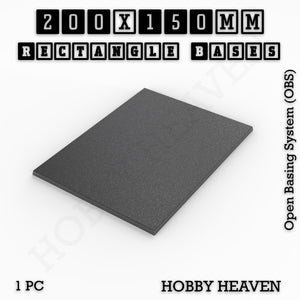 Rectangle Bases Range Sizes - 125x50mm to 200x175mm Large Sizes 3d Print Full Range Tabletop Games