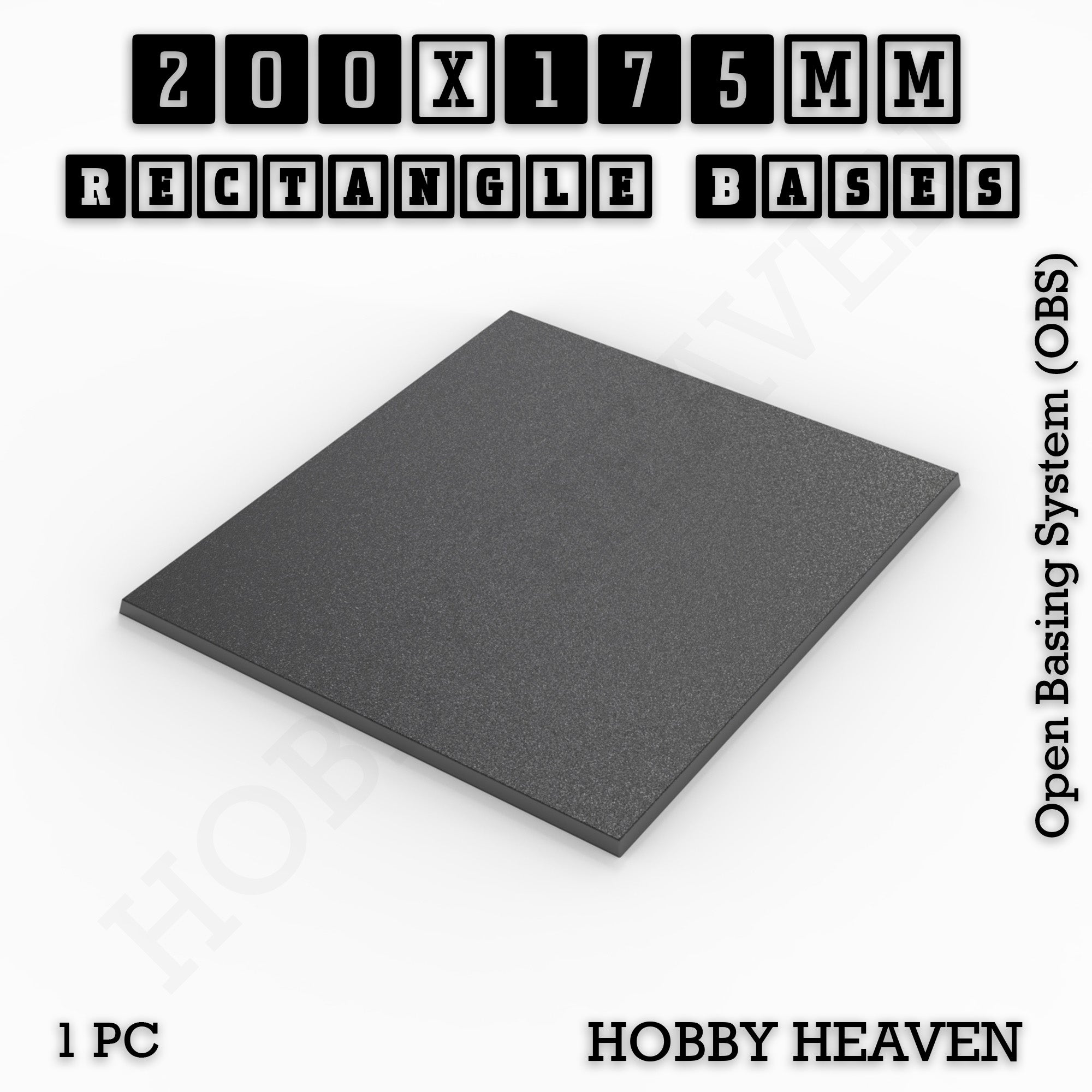 Rectangle Bases Range Sizes - 125x50mm to 200x175mm Large Sizes 3d Print Full Range Tabletop Games
