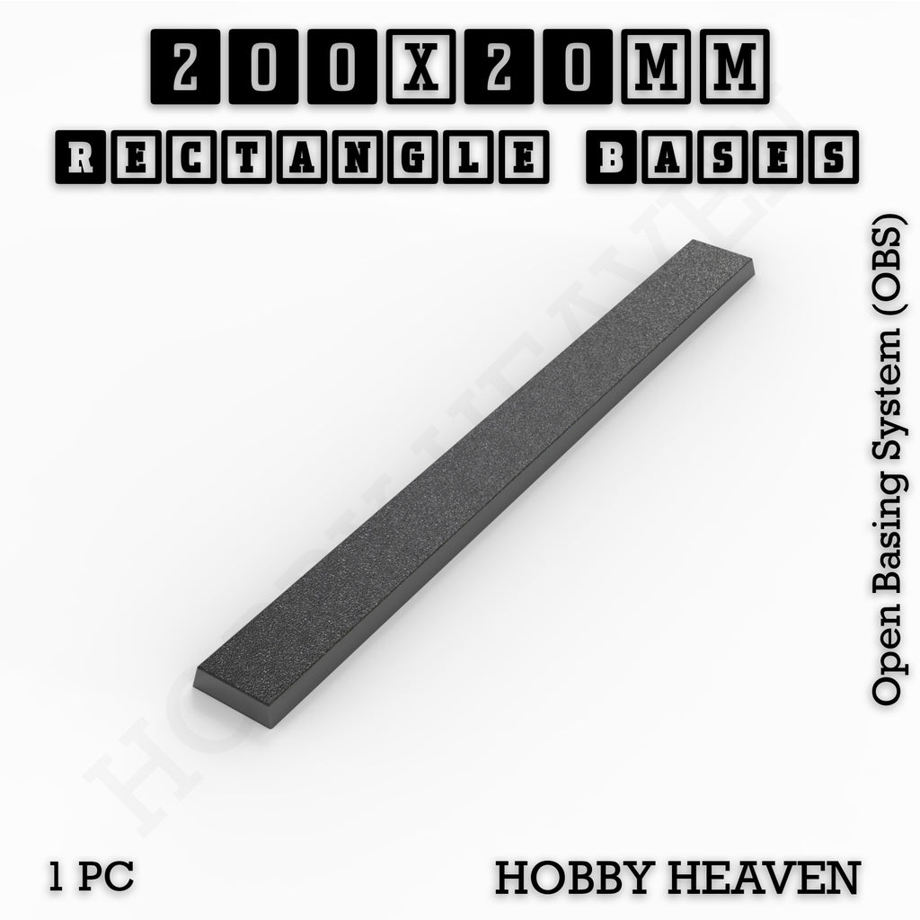 Rectangle Bases Range Sizes - 125x50mm to 200x175mm Large Sizes 3d Print Full Range Tabletop Games